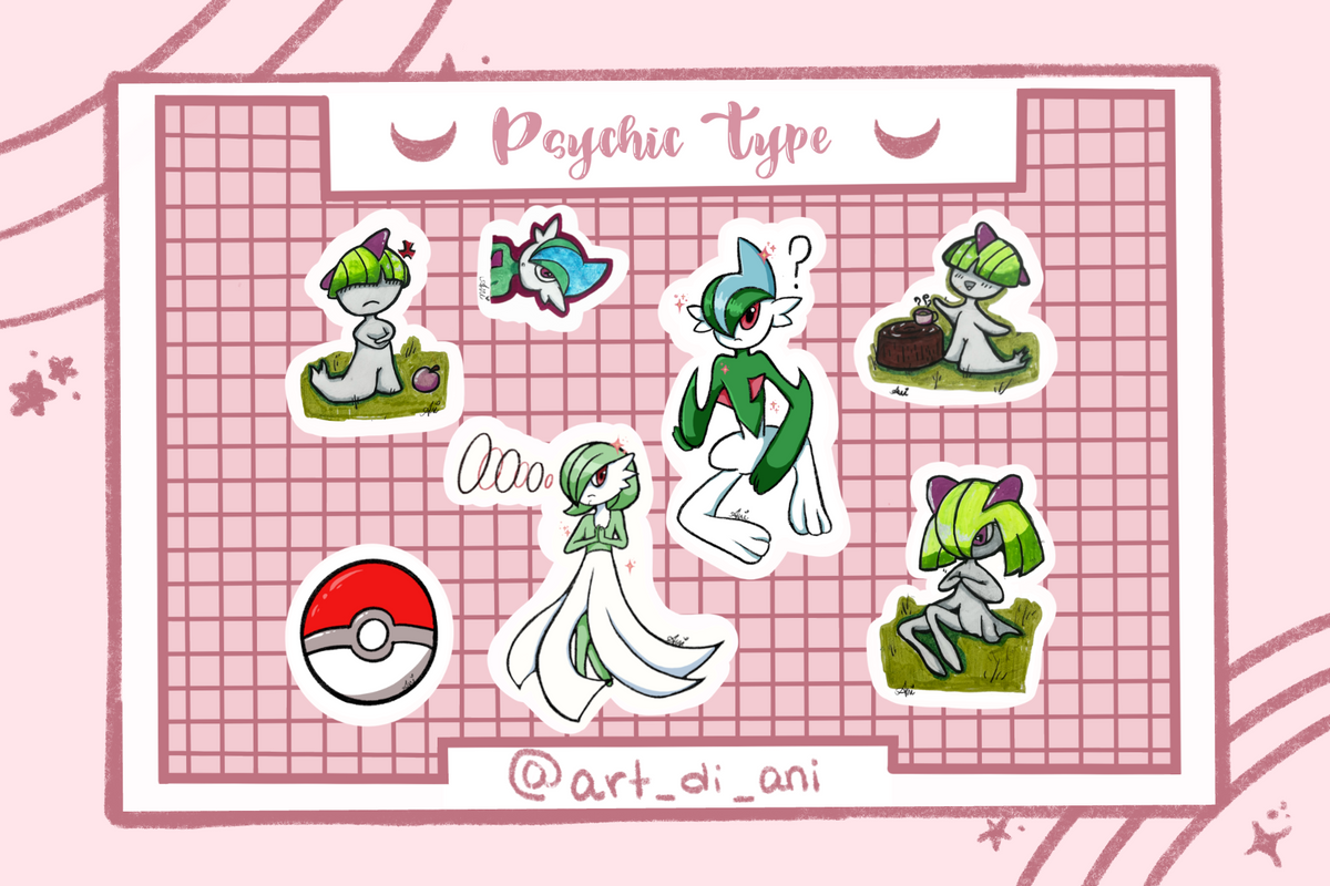 Psychic Type Sticker Sheet
