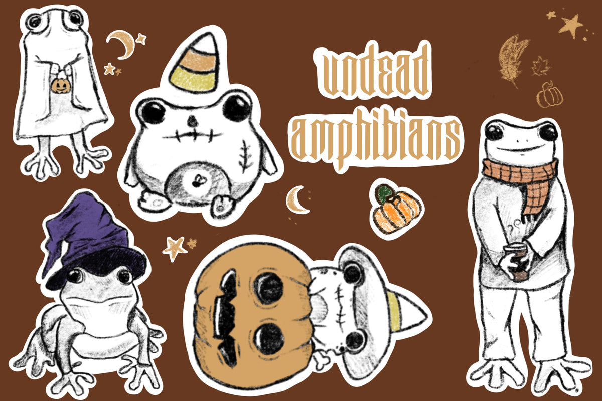 Undead Amphibians Sticker Sheet